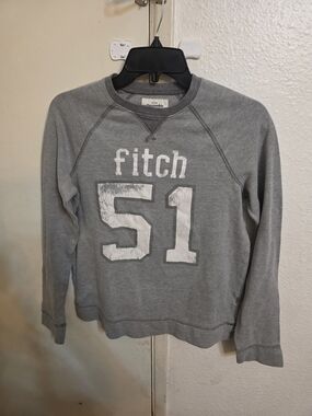 Abercrombie & Fitch Kids  Gray Crewneck Sweatshirt with 'Fitch 51' Graphic
